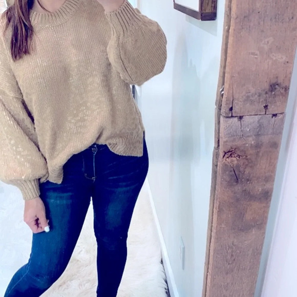 Andthewhy tan leopard print sweater size XXL - Picture 1 of 7